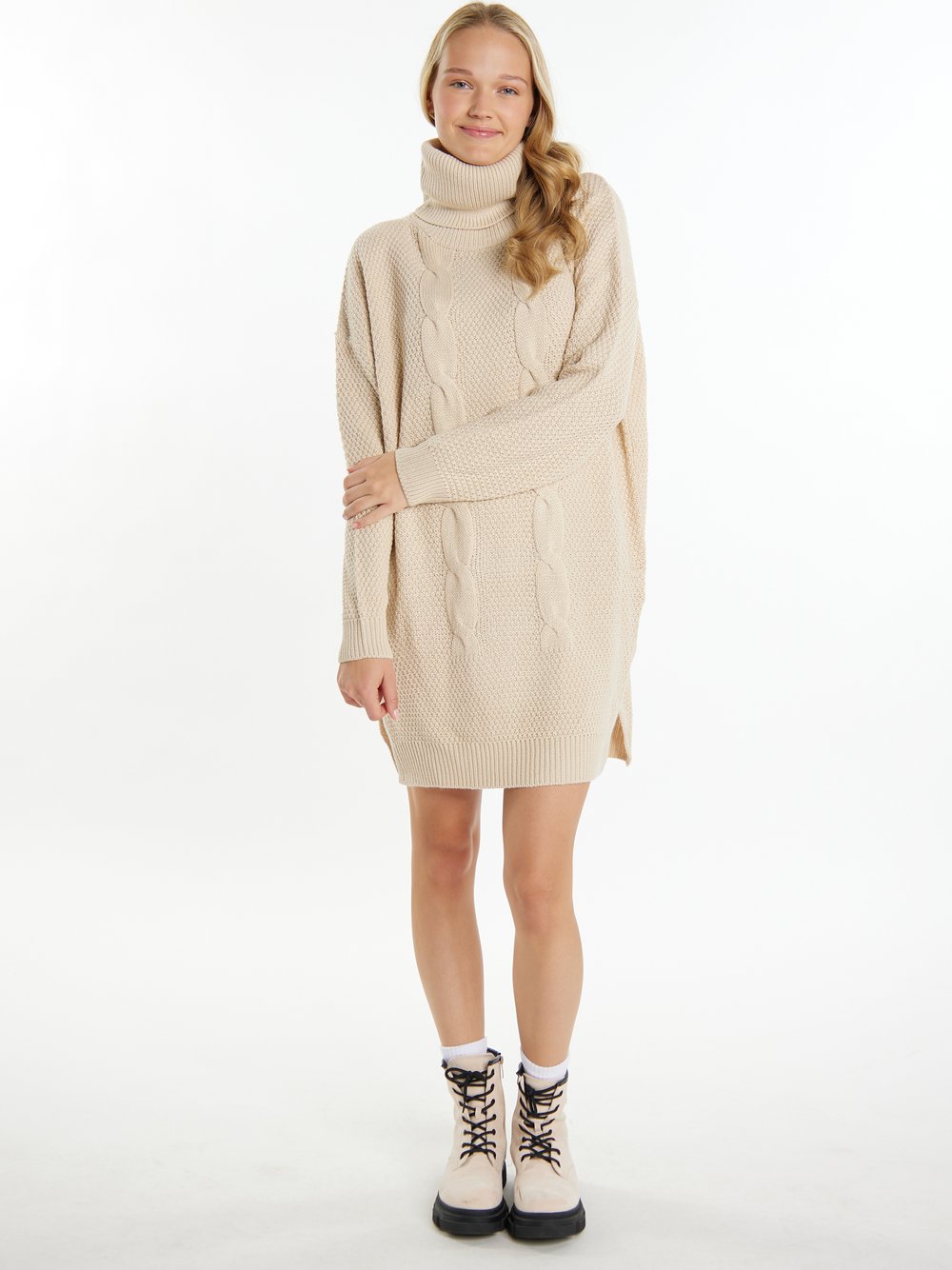 MyMo Strickkleid Damen strukturiert