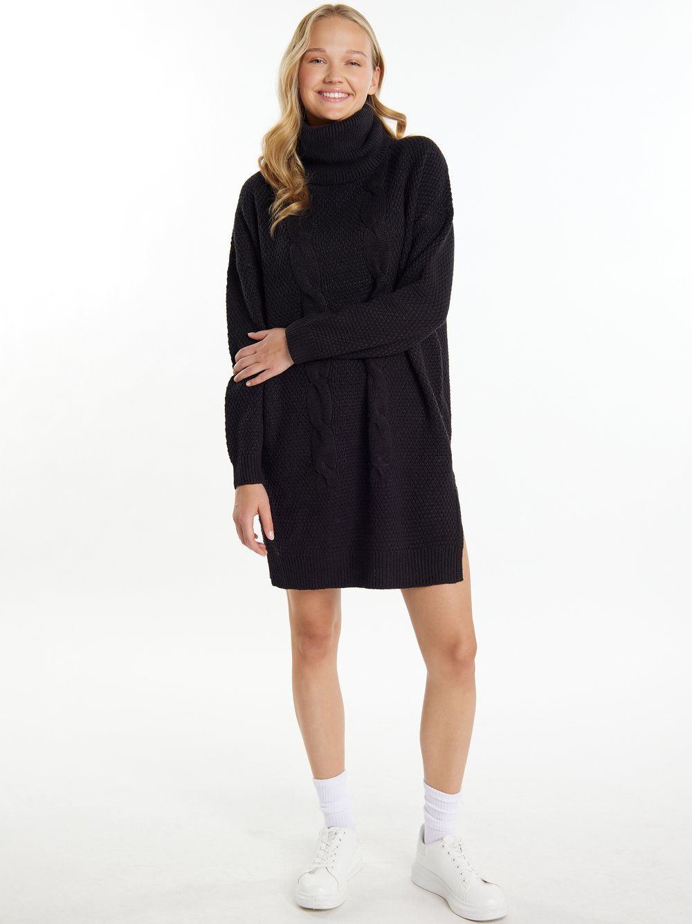 MyMo Strickkleid Damen strukturiert