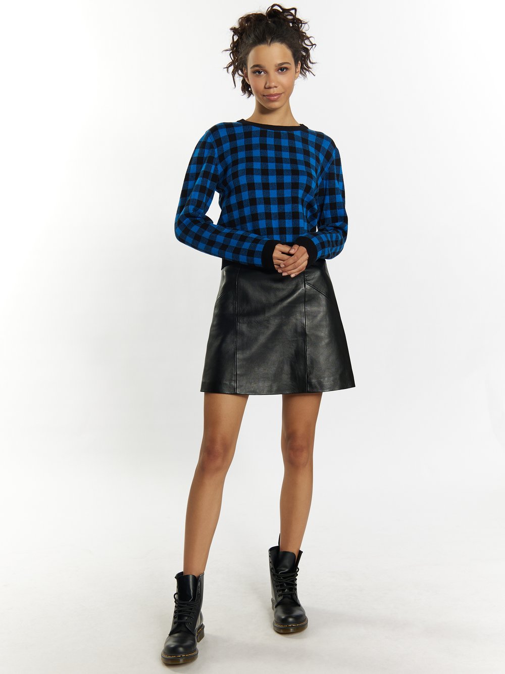 MyMo Strickpullover Damen kariert