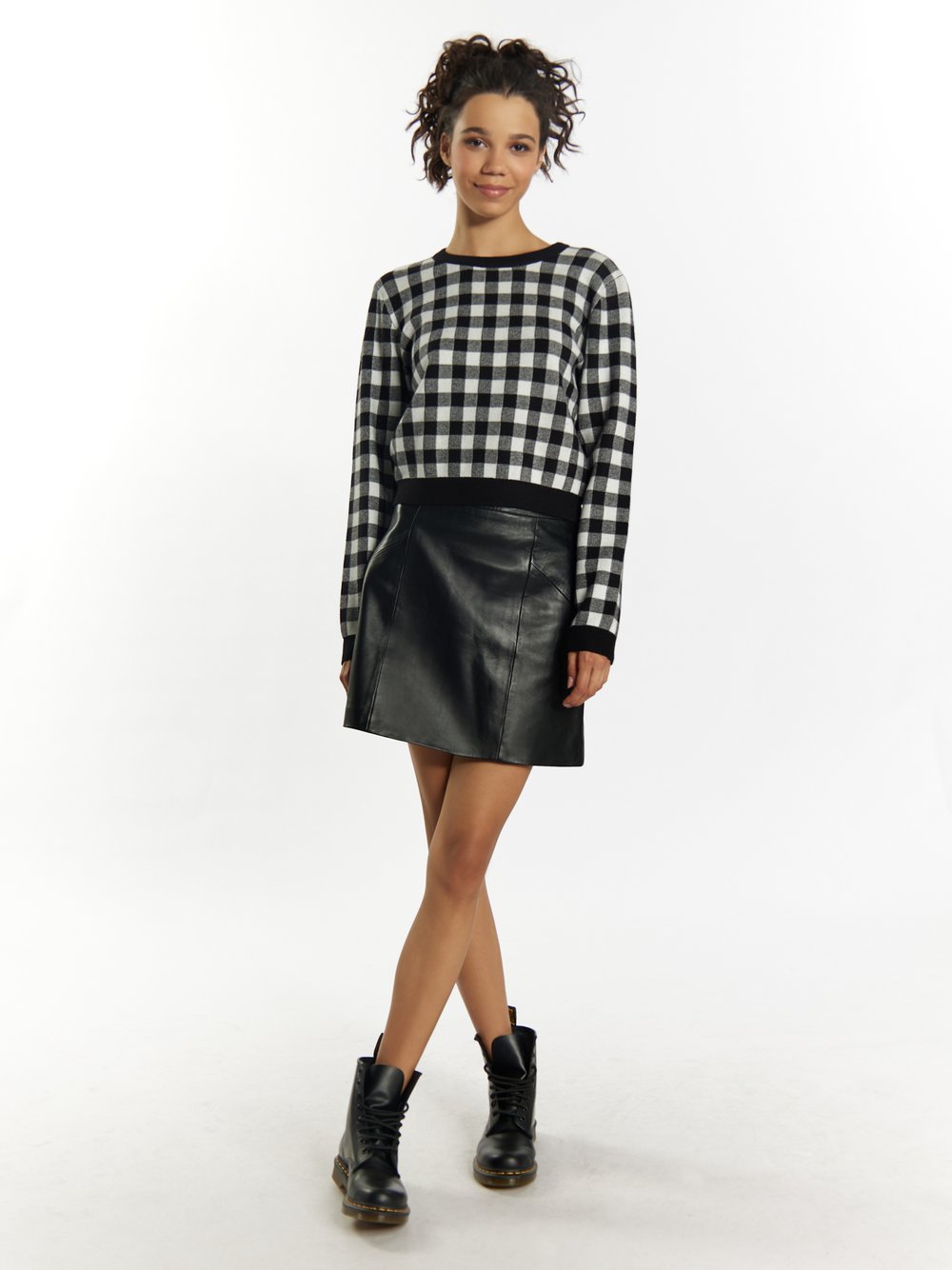 MyMo Strickpullover Damen kariert