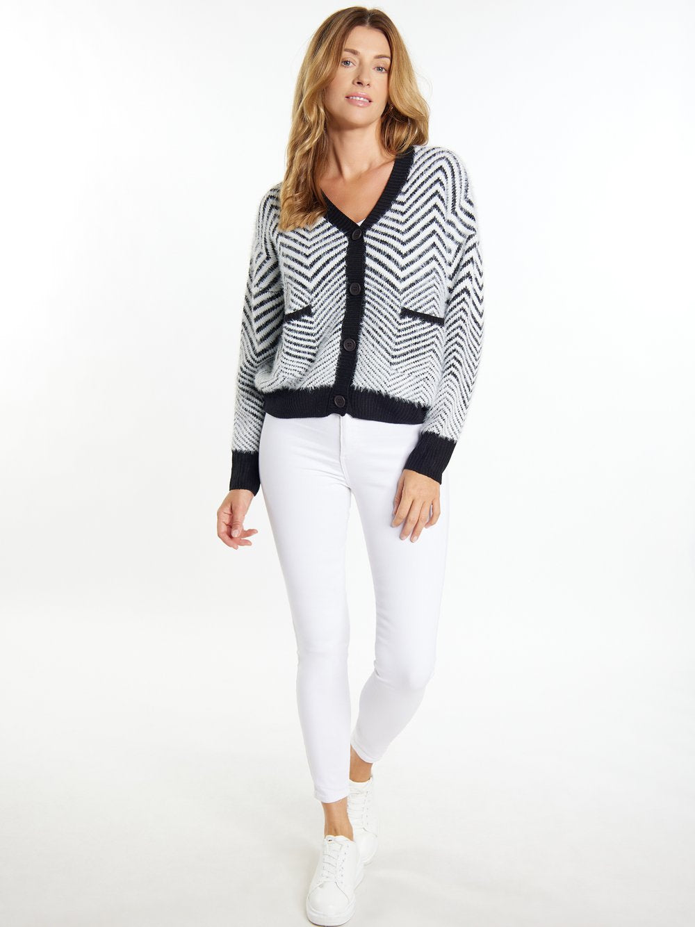 Usha Strickjacke Damen Polyamid gemustert