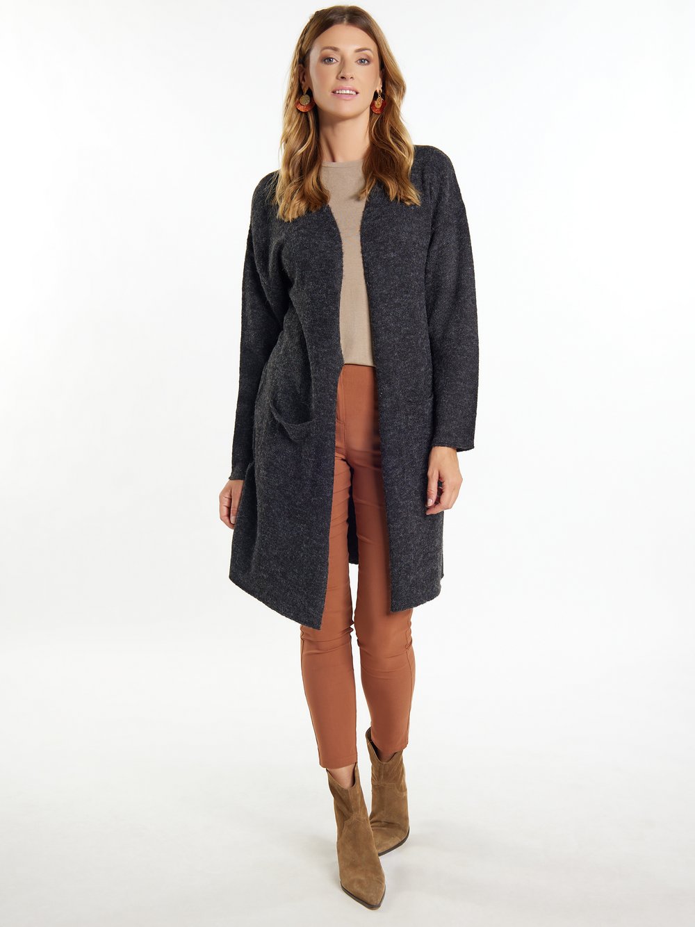 Usha Langer Cardigan Damen gestreift