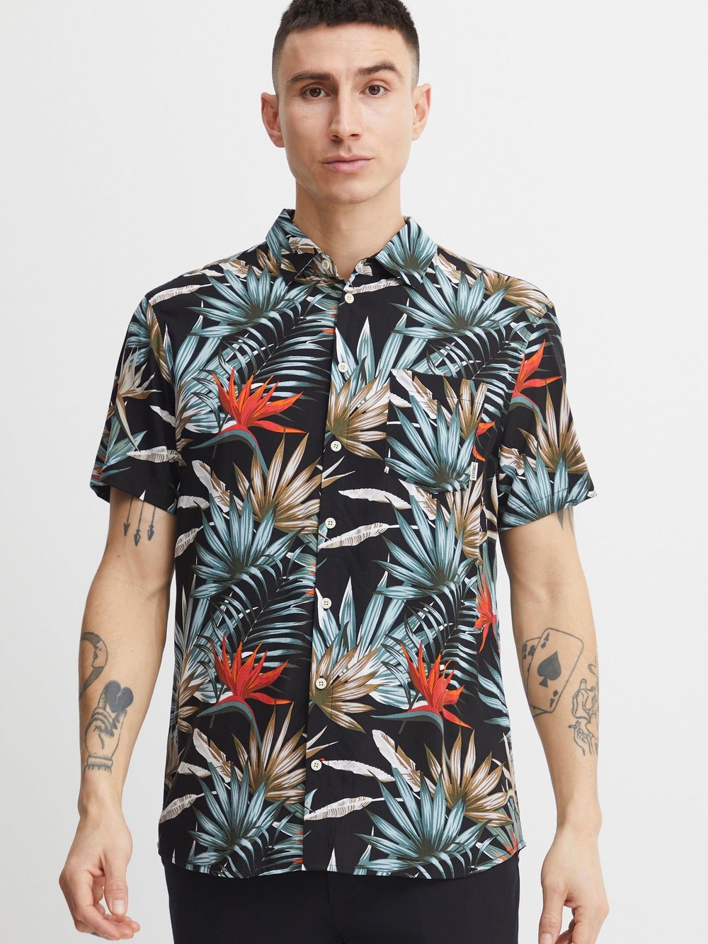 Indicode Langarmhemd Herren Regular Fit gestreift