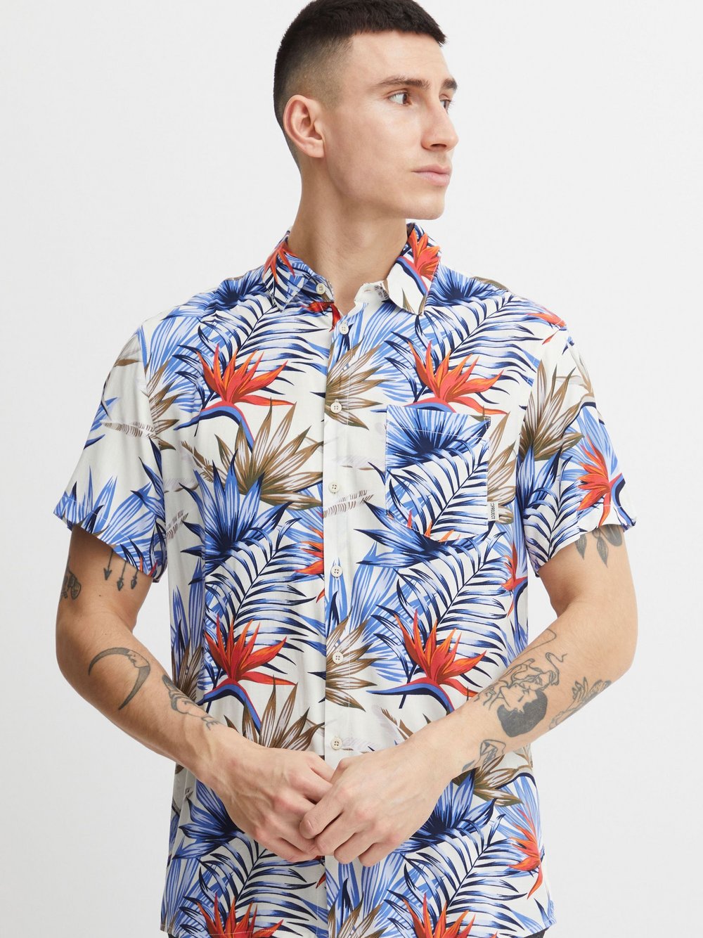 Indicode Langarmhemd Herren Regular Fit gestreift