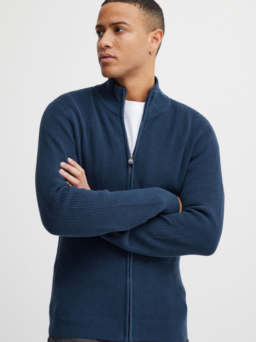 BLEND Strickjacke Herren Baumwolle gestreift