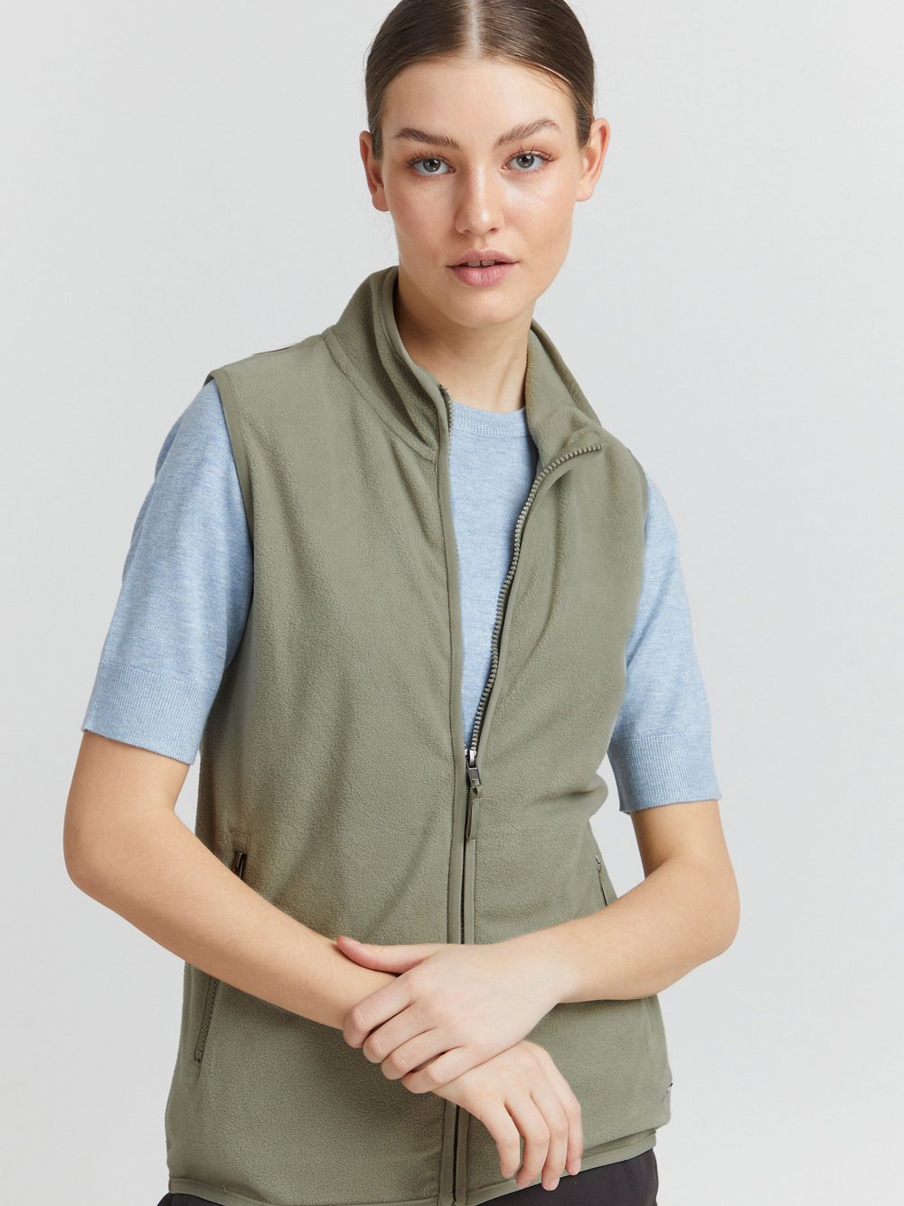 OXMO Fleeceweste Damen gemustert