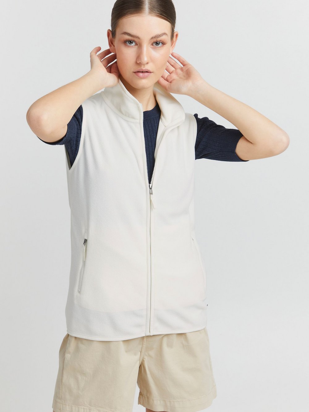OXMO Fleeceweste Damen gemustert