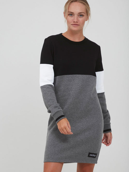 OXMO Sweatkleid Damen gemustert