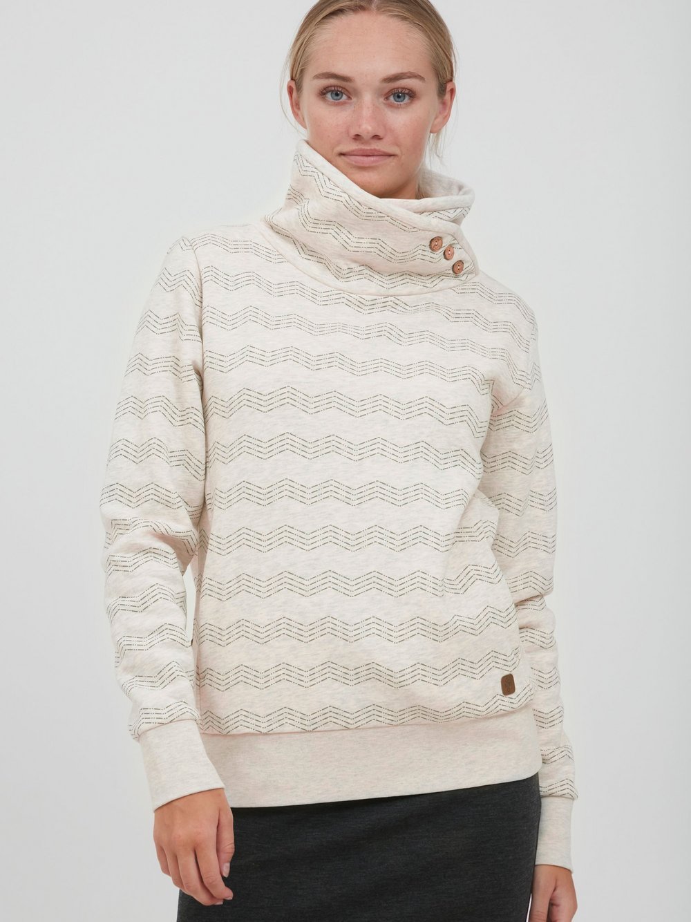 OXMO Sweatshirt Damen Baumwolle gemustert