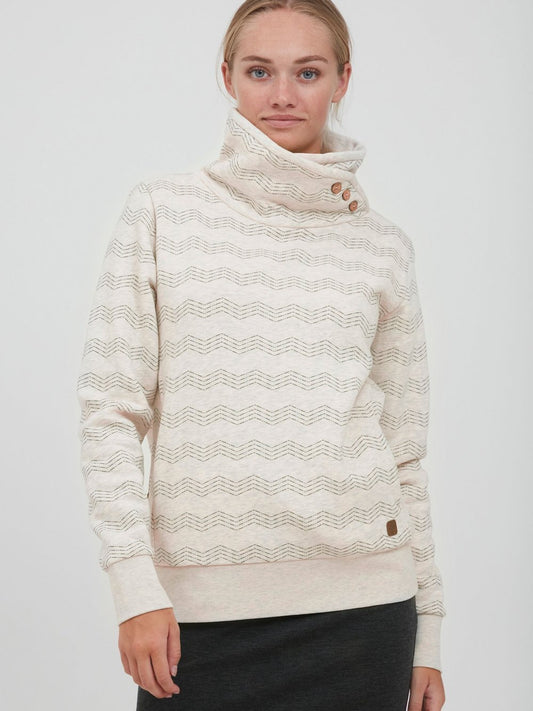 OXMO Sweatshirt Damen Baumwolle gemustert