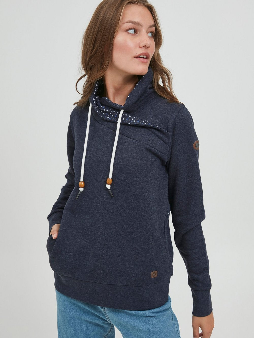 OXMO Sweatshirt Damen Baumwolle gemustert