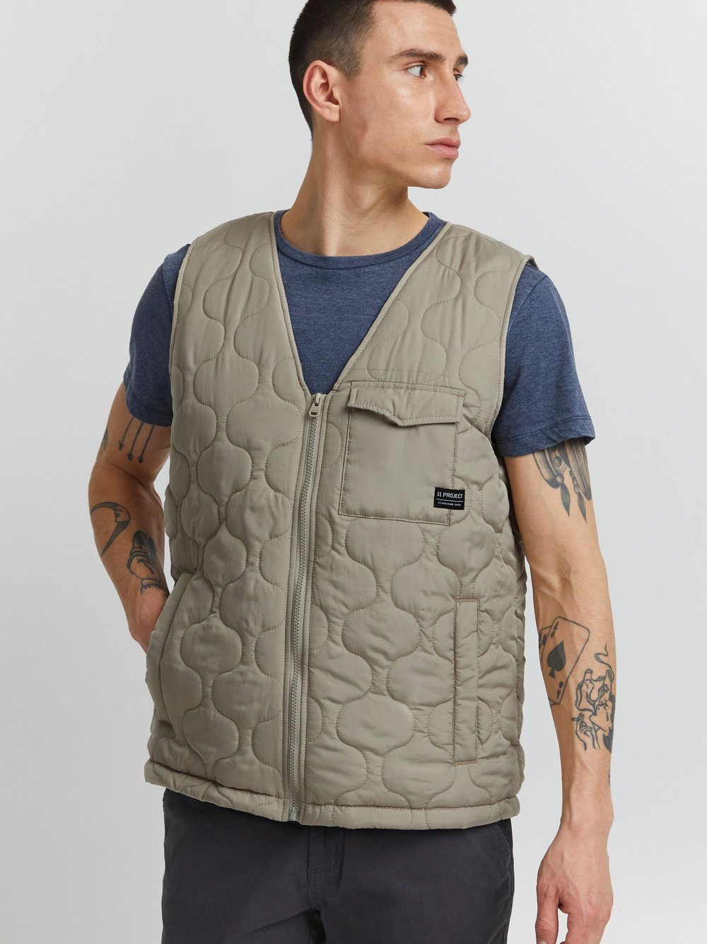 Indicode Steppweste Herren Polyamid gemustert