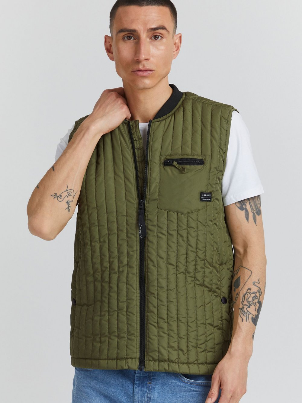 Indicode Steppweste Herren Polyamid gemustert