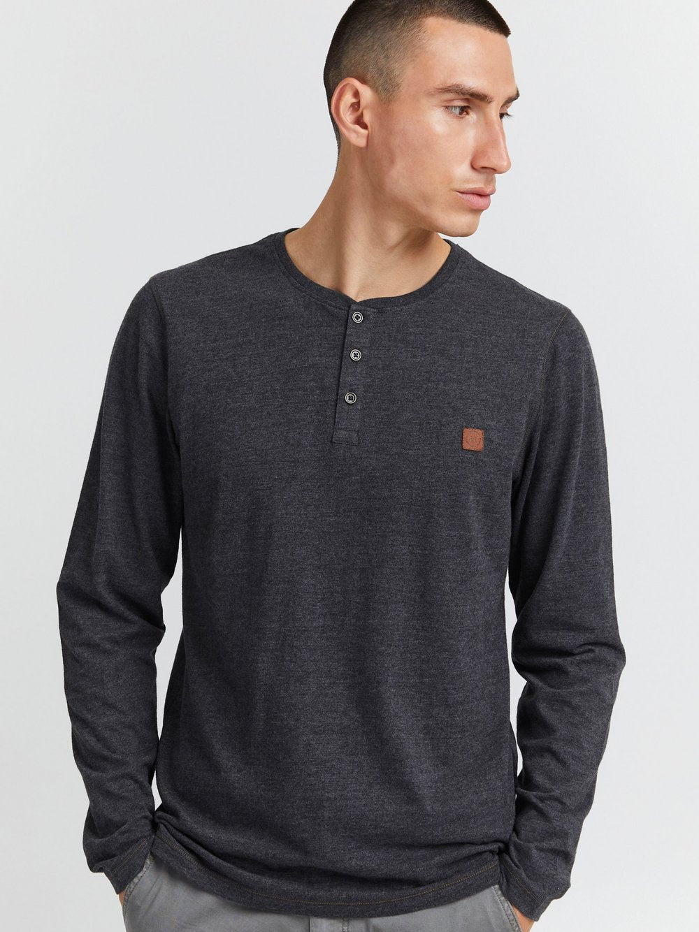 Indicode Langarmshirt Herren Baumwolle gemustert