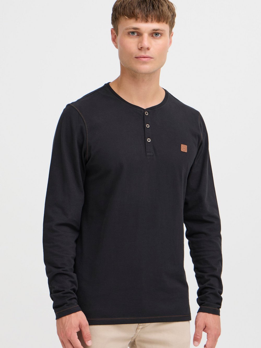 Indicode Langarmshirt Herren Baumwolle gemustert