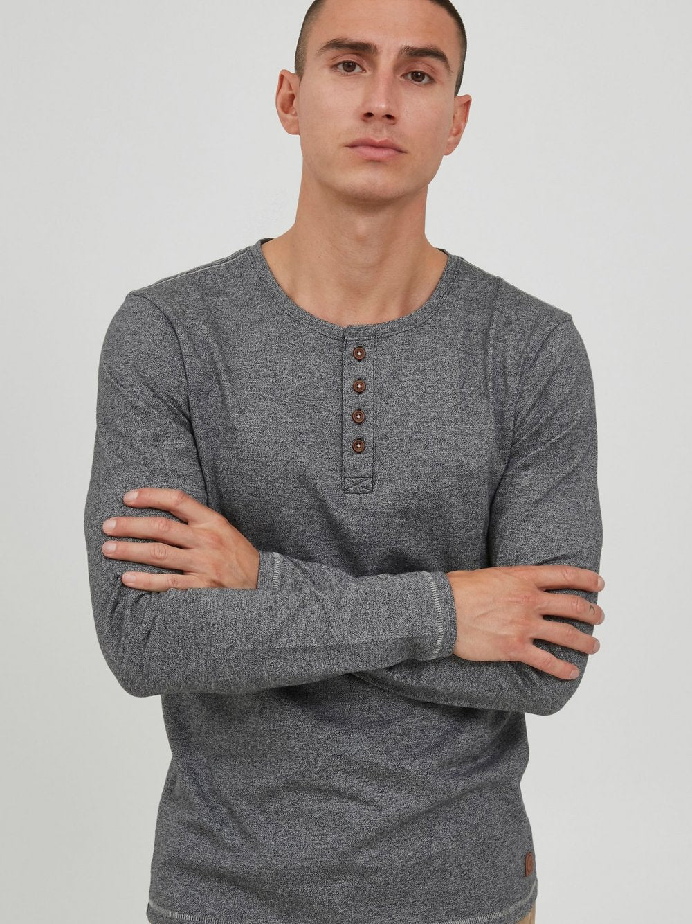 Indicode Langarmshirt Herren Baumwolle gemustert