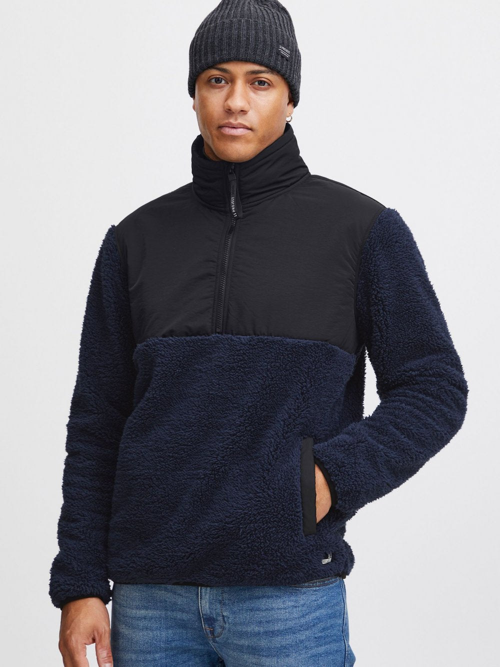 BLEND Fellimitatjacke Herren gemustert