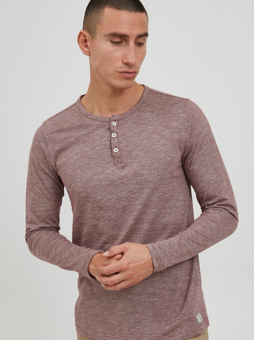 Indicode Langarmshirt Herren Baumwolle gemustert