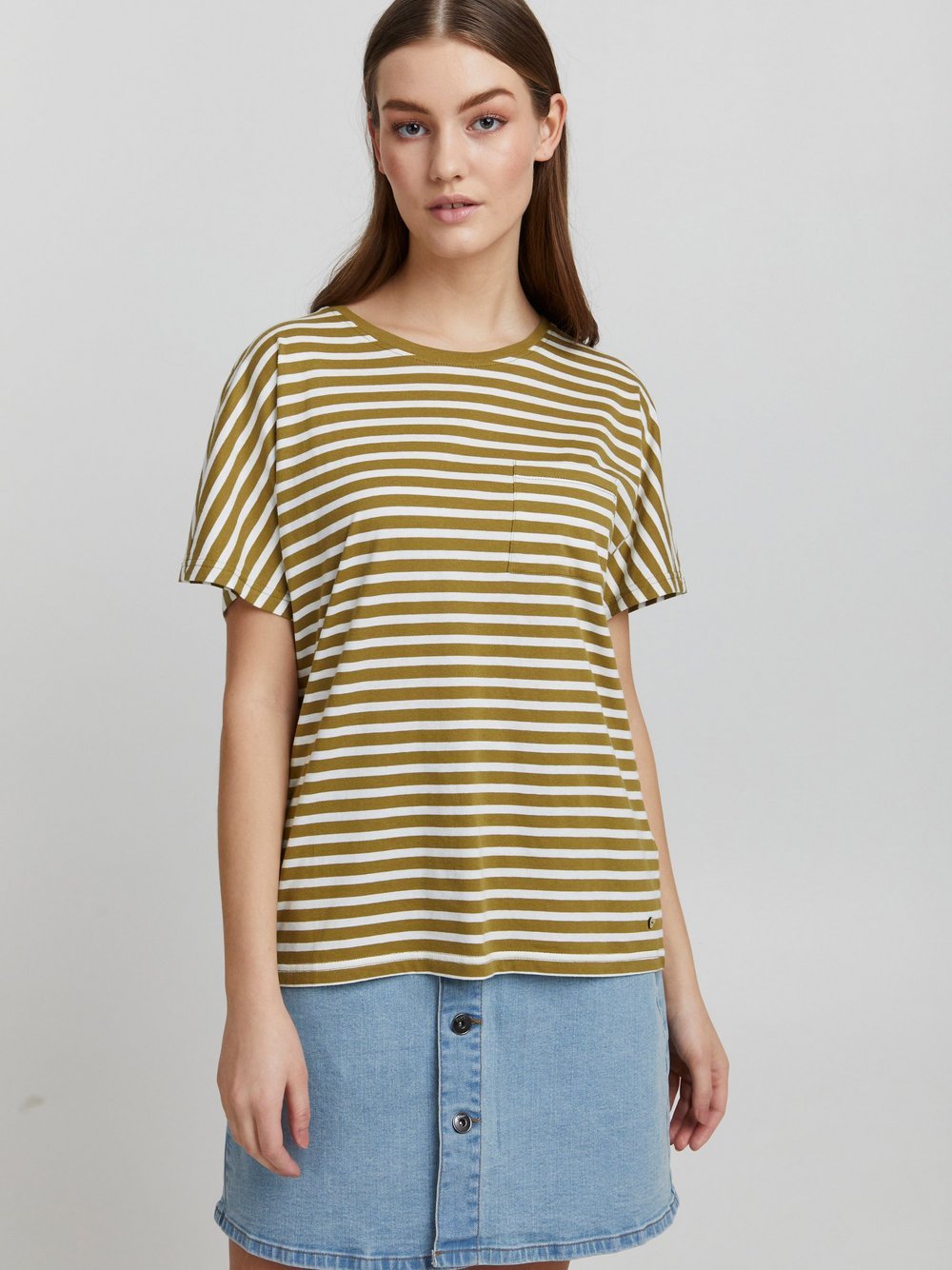 OXMO T-Shirt Damen Baumwolle gestreift