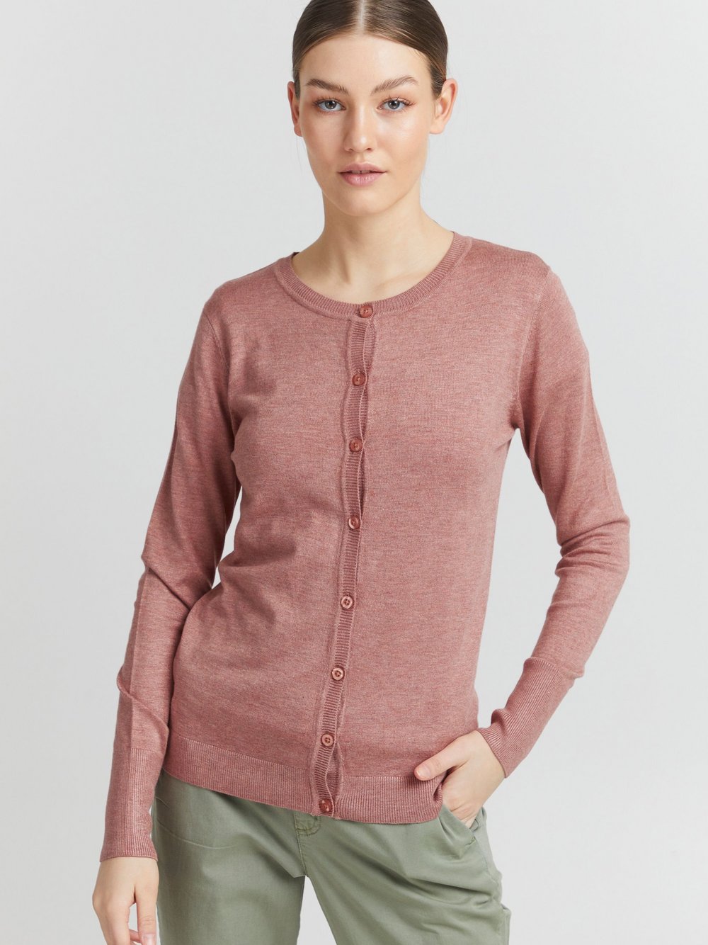 OXMO Strickjacke Damen meliert