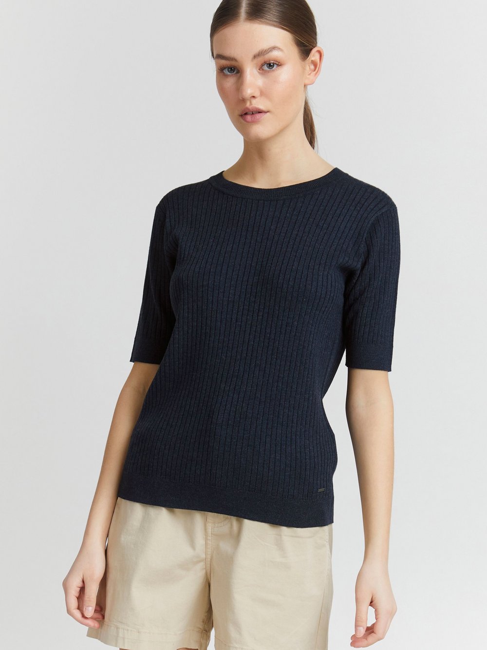 OXMO T-Shirt Damen Baumwolle gestreift