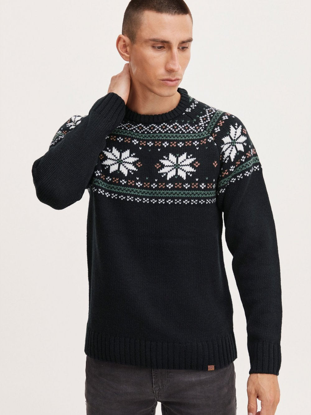 Indicode Strickpullover Herren Baumwolle meliert