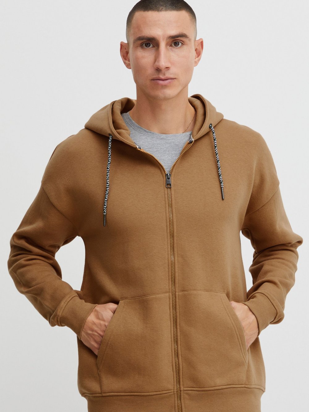Indicode Kapuzensweatjacke Herren Baumwolle gemustert