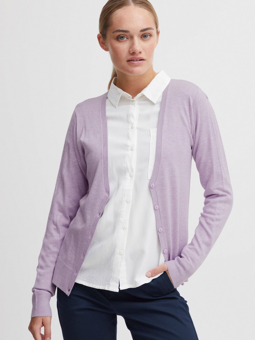 OXMO Strickjacke Damen meliert