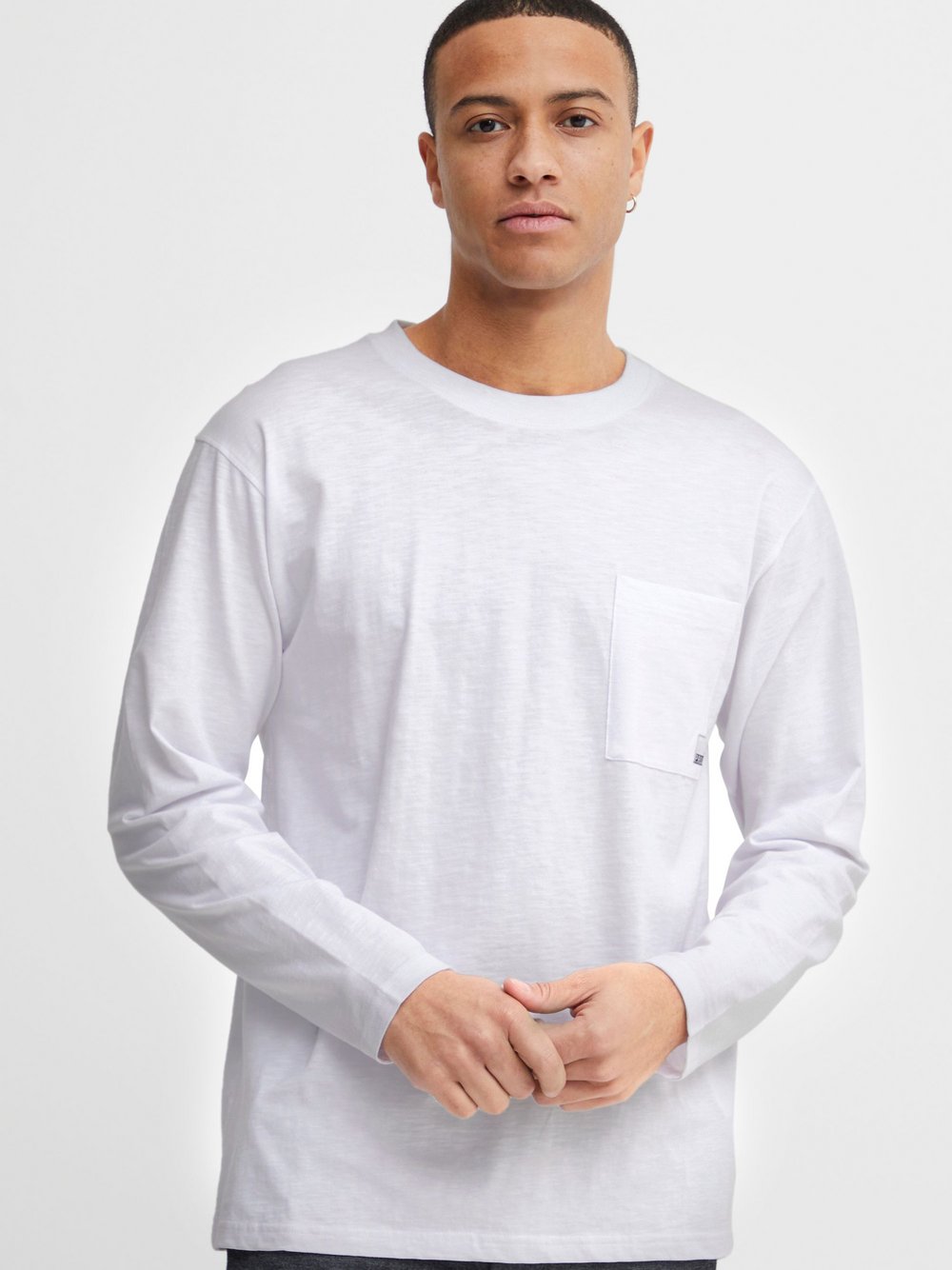 Indicode Langarmshirt Herren Baumwolle gemustert