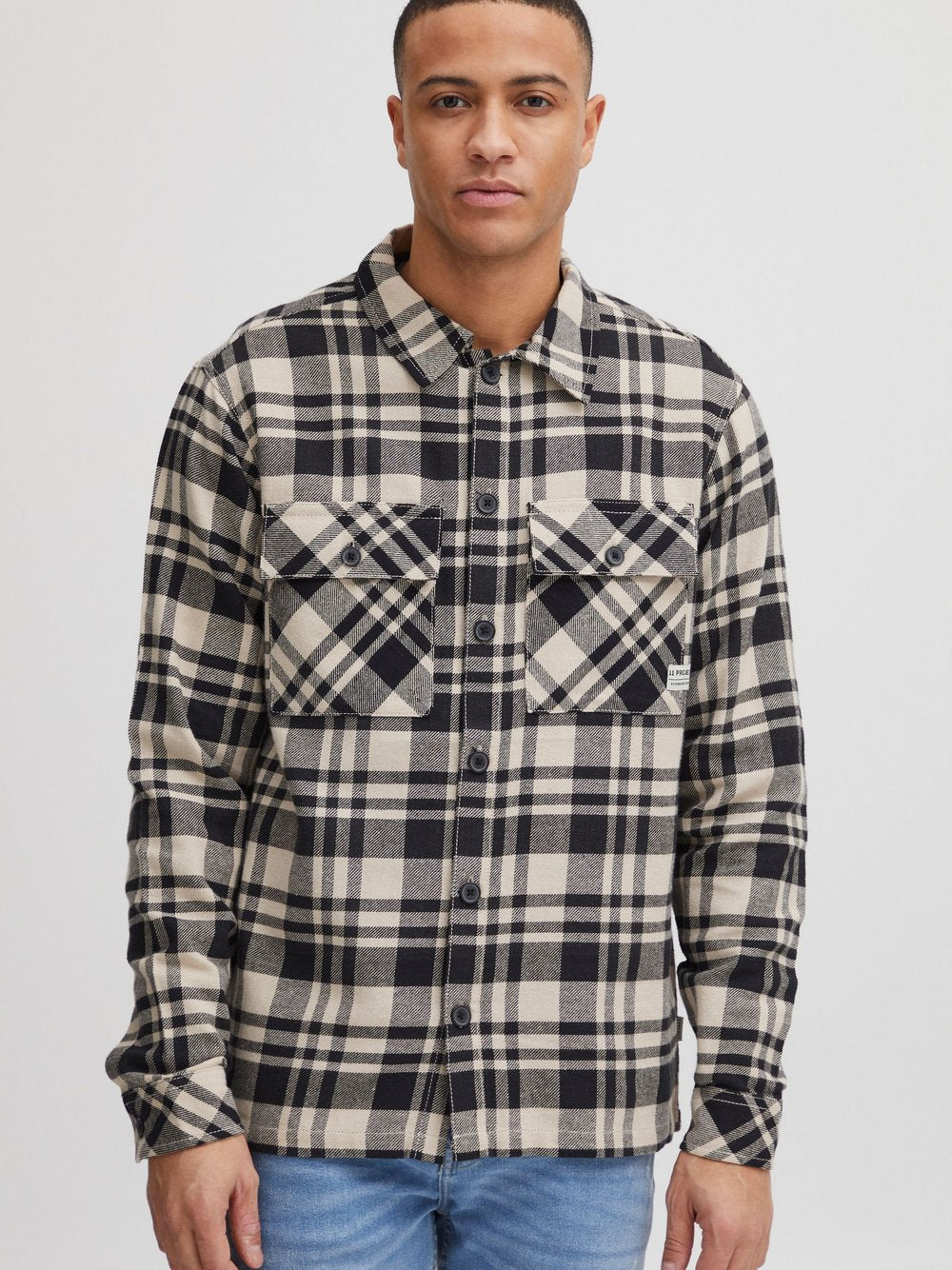 Indicode Langarmhemd Herren Regular Fit gestreift