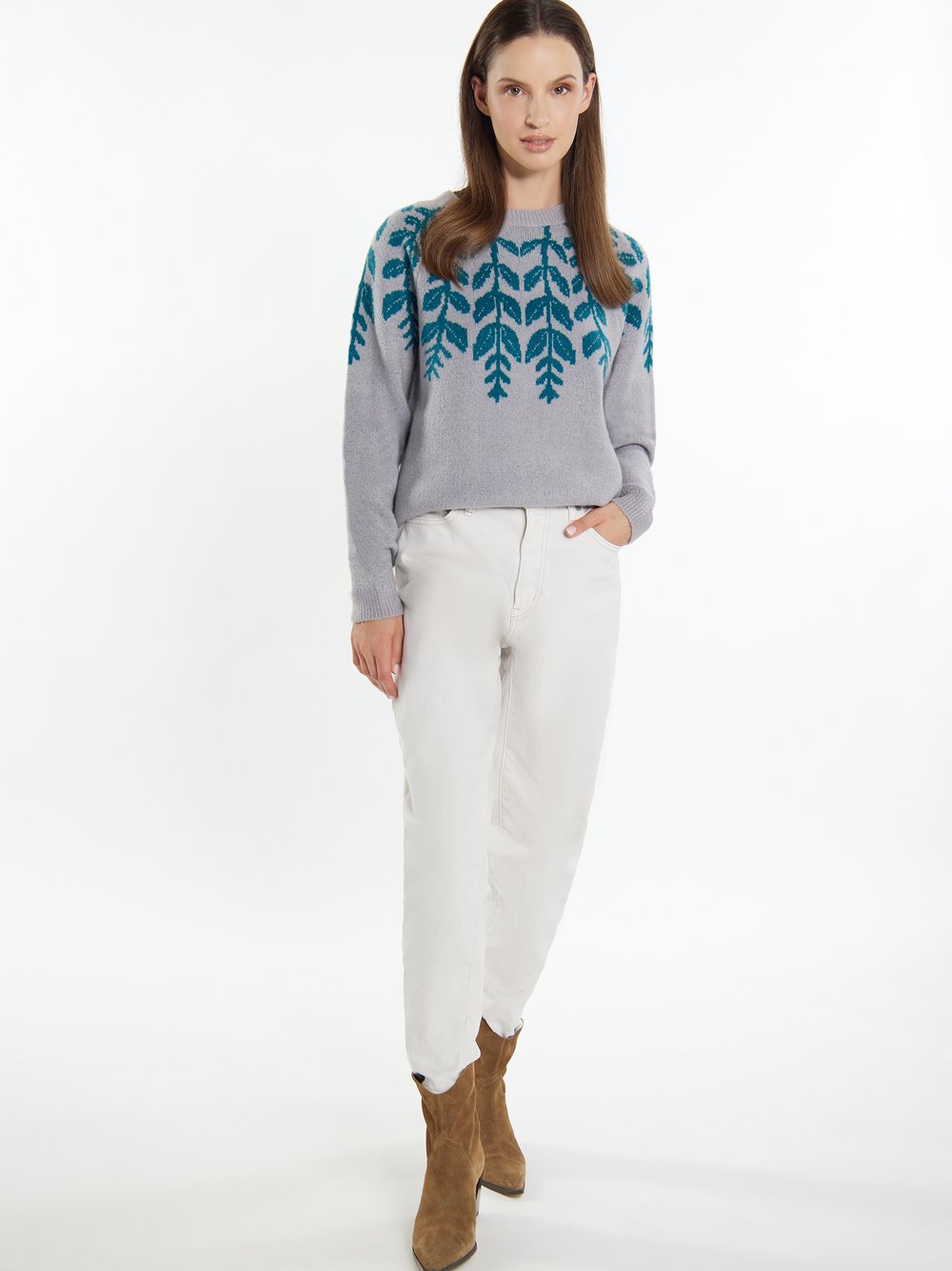 Usha Strickpullover Damen gemustert