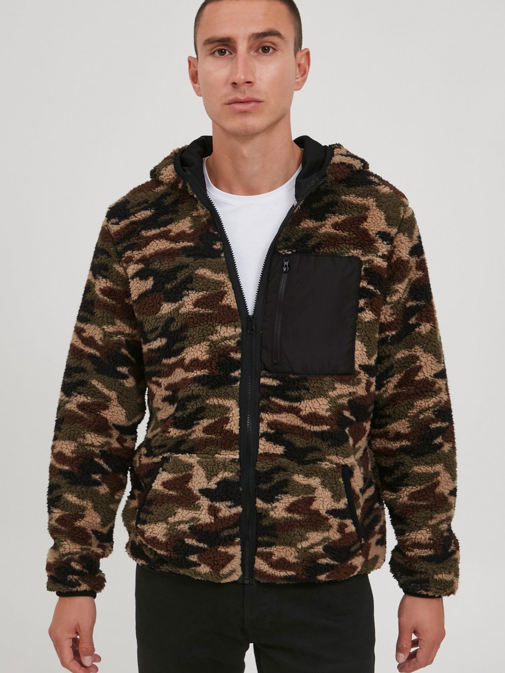 BLEND Fellimitatjacke Herren gemustert