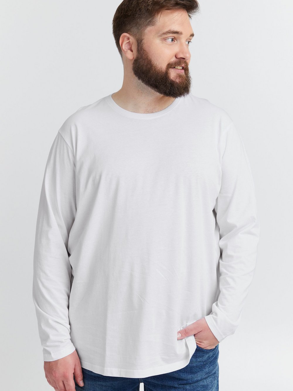 Indicode Langarmshirt Herren Baumwolle gemustert