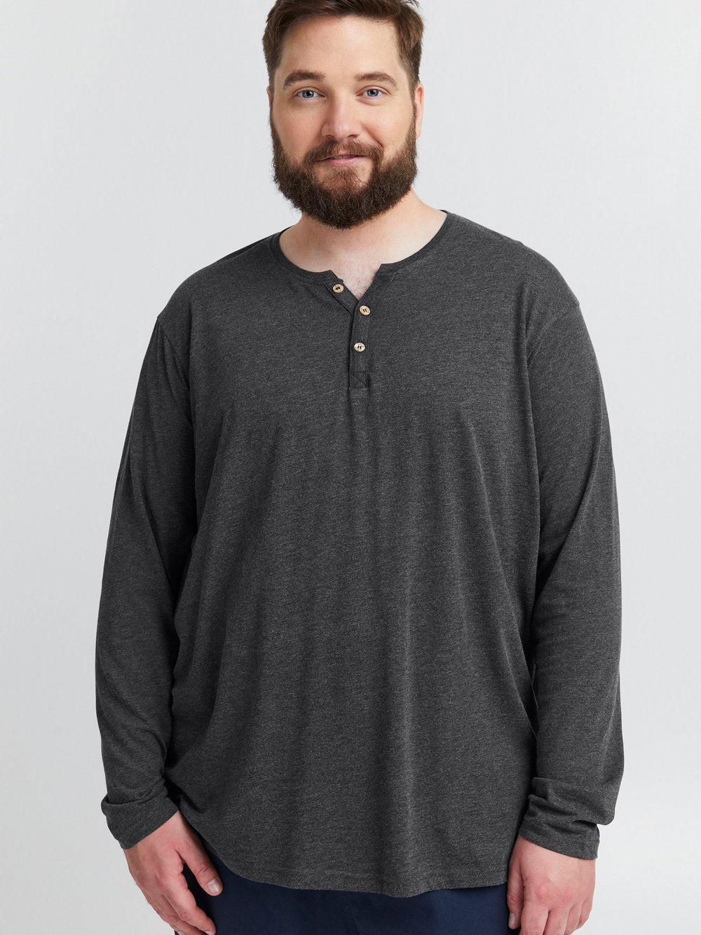 Indicode Langarmshirt Herren Baumwolle gemustert