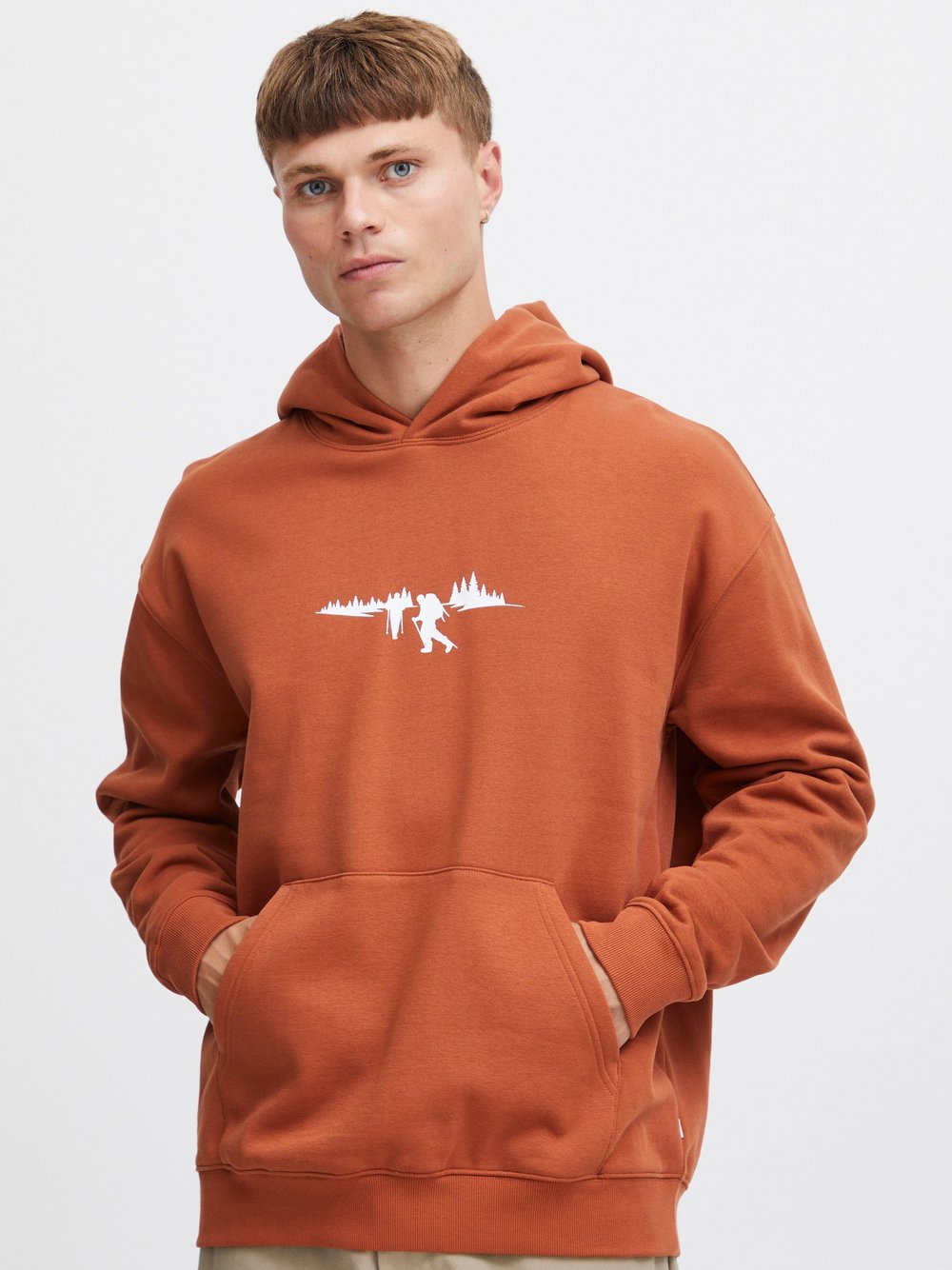 Indicode Hoodie Herren Baumwolle bedruckt
