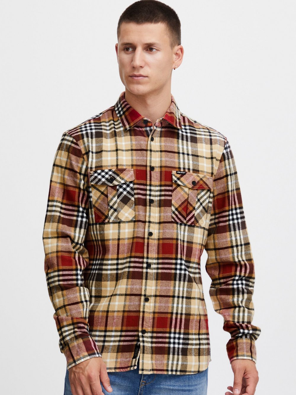 Indicode Langarmhemd Herren Regular Fit gestreift