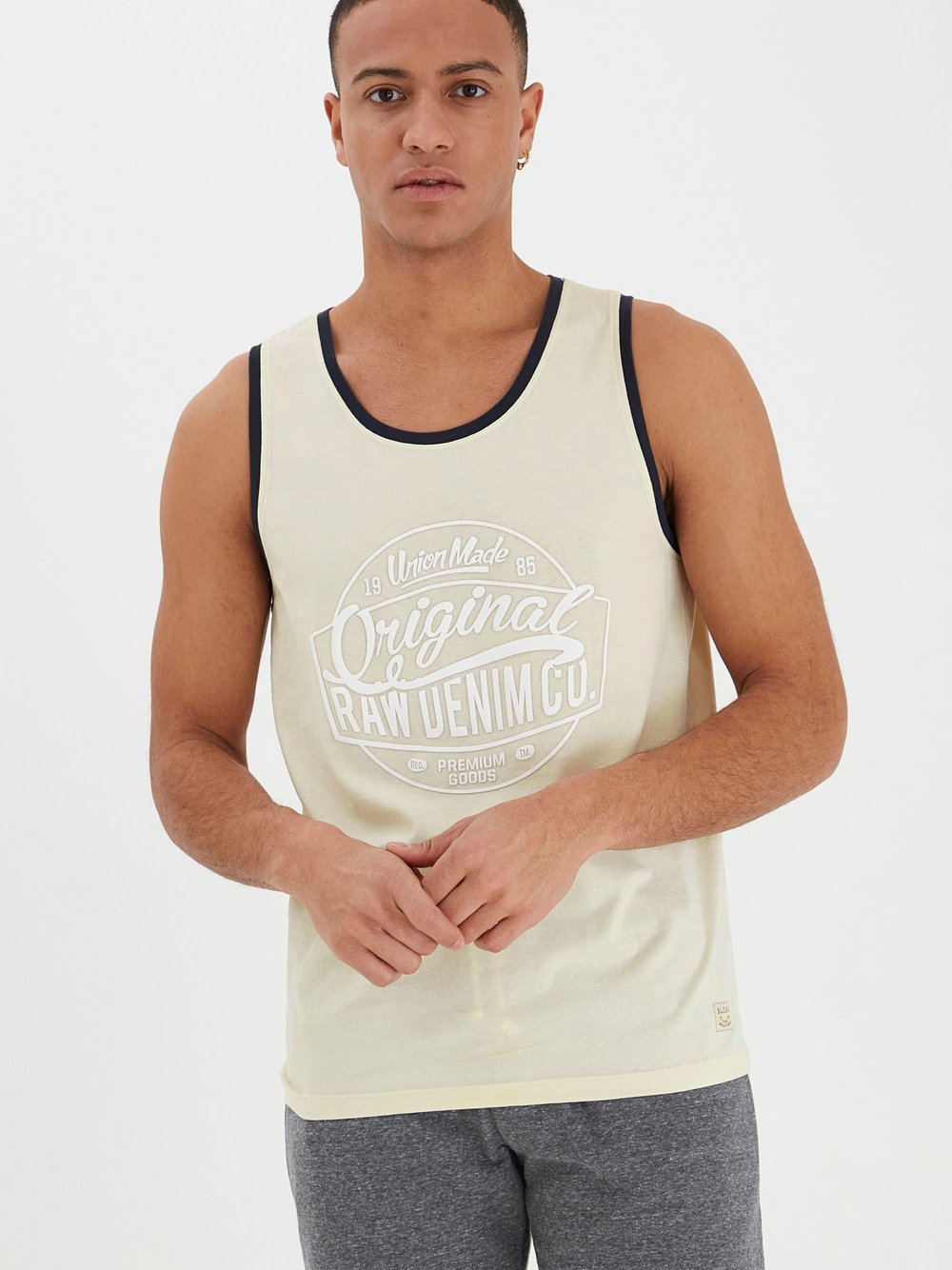 Solid Tanktop Herren Baumwolle bedruckt