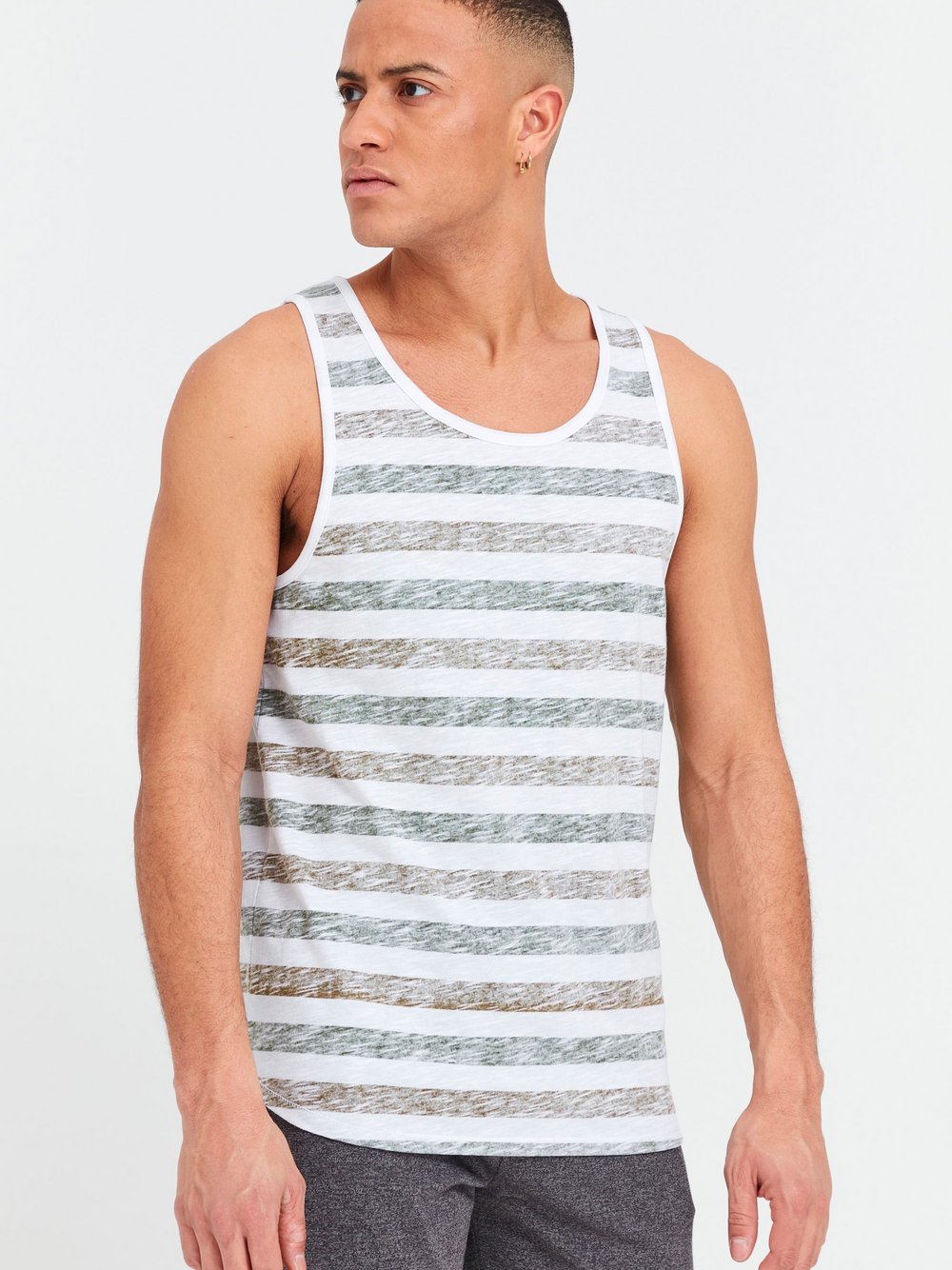 Solid Tanktop Herren Baumwolle bedruckt