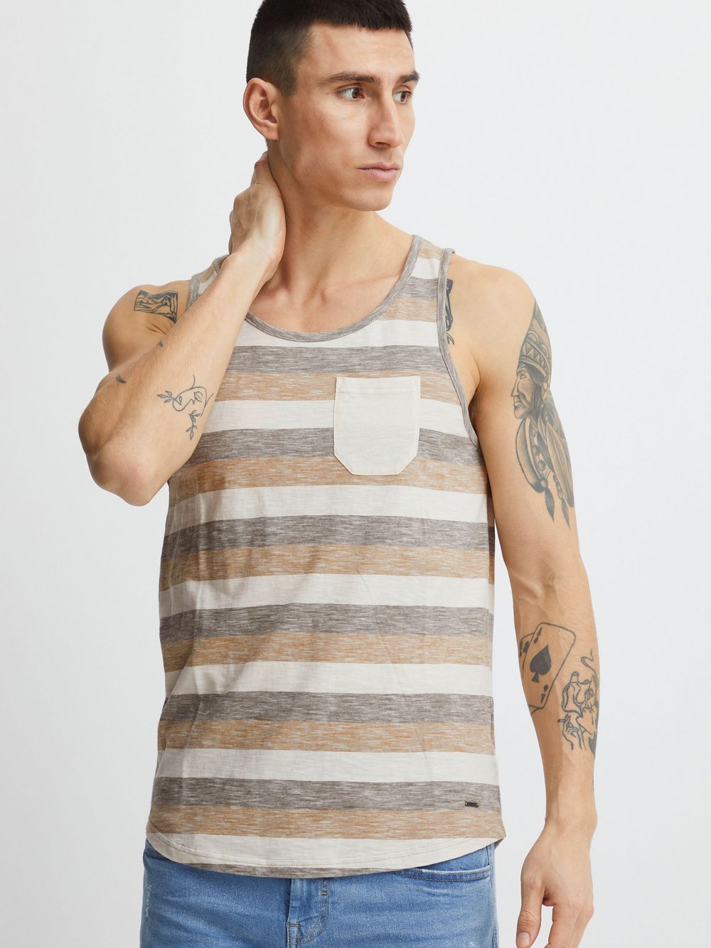 Solid Tanktop Herren Baumwolle bedruckt