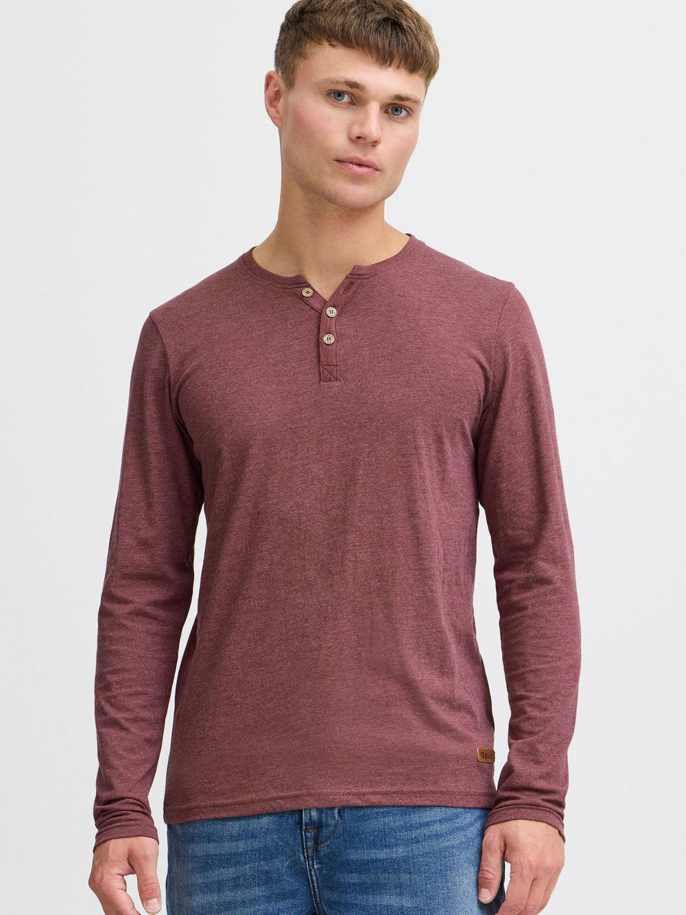 Indicode Langarmshirt Herren Baumwolle gemustert