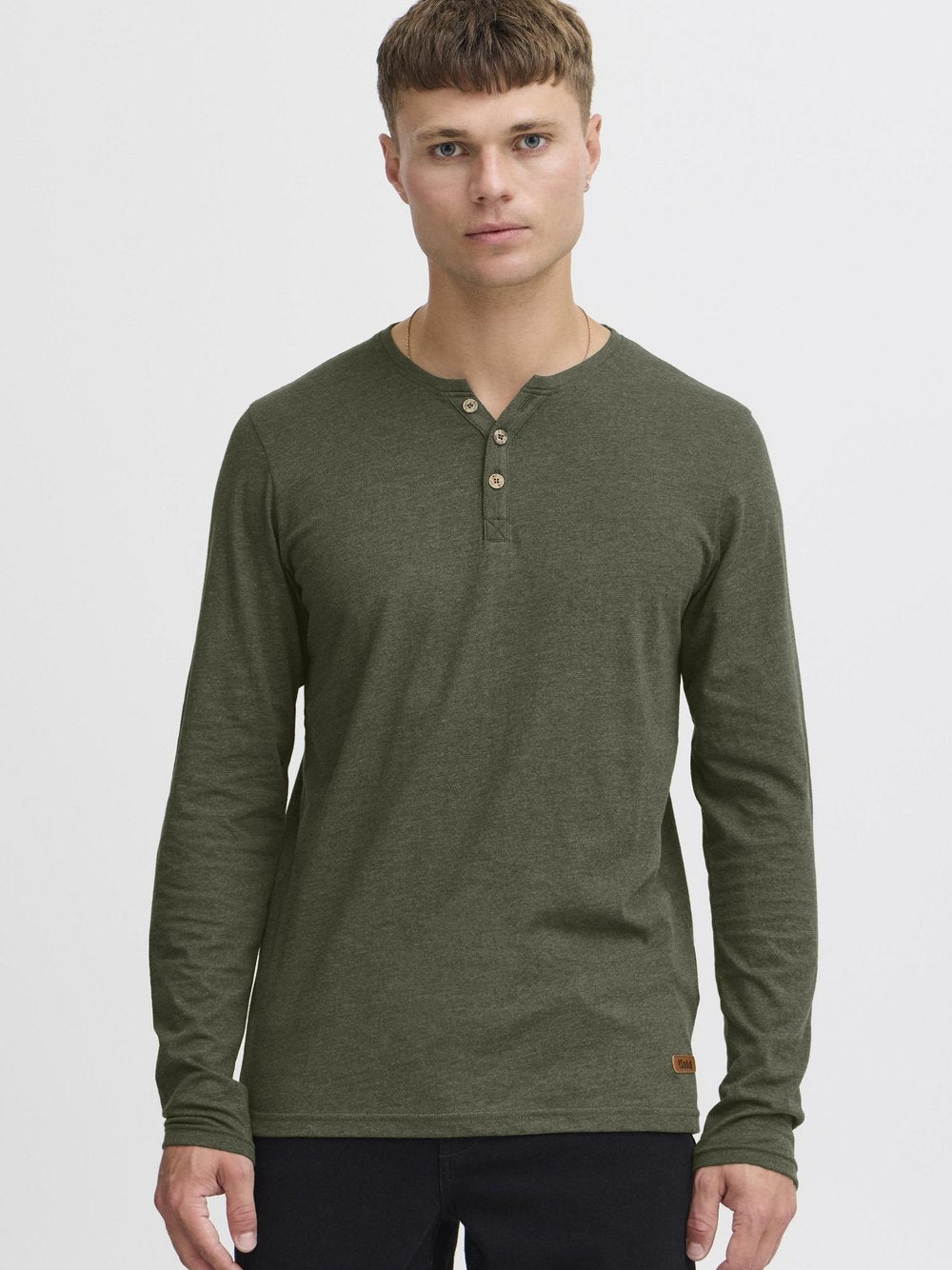 Indicode Langarmshirt Herren Baumwolle gemustert