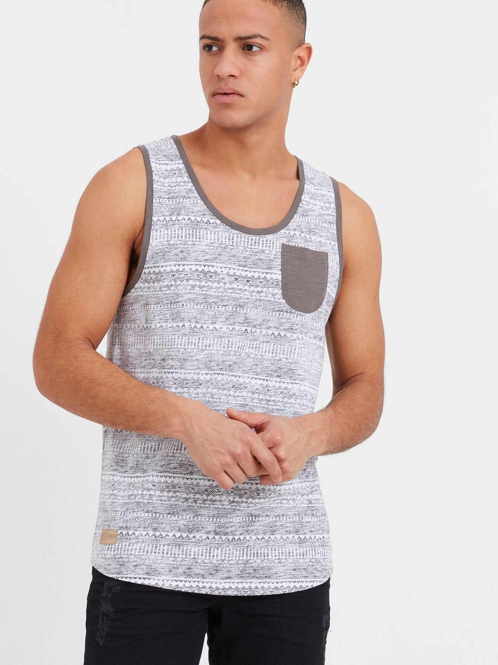 Solid Tanktop Herren Baumwolle bedruckt