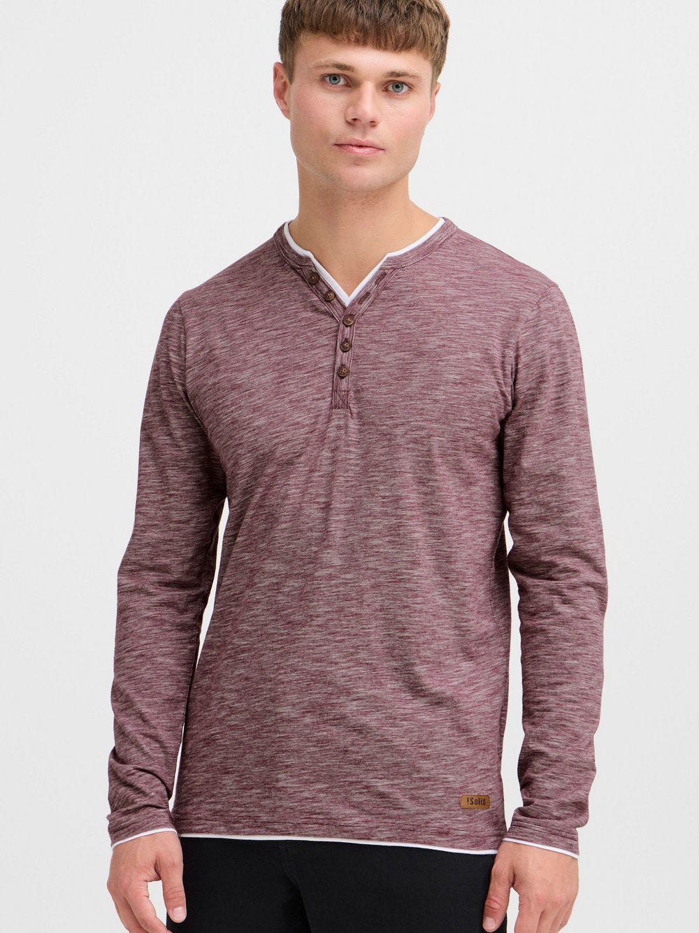 Indicode Langarmshirt Herren Baumwolle gemustert