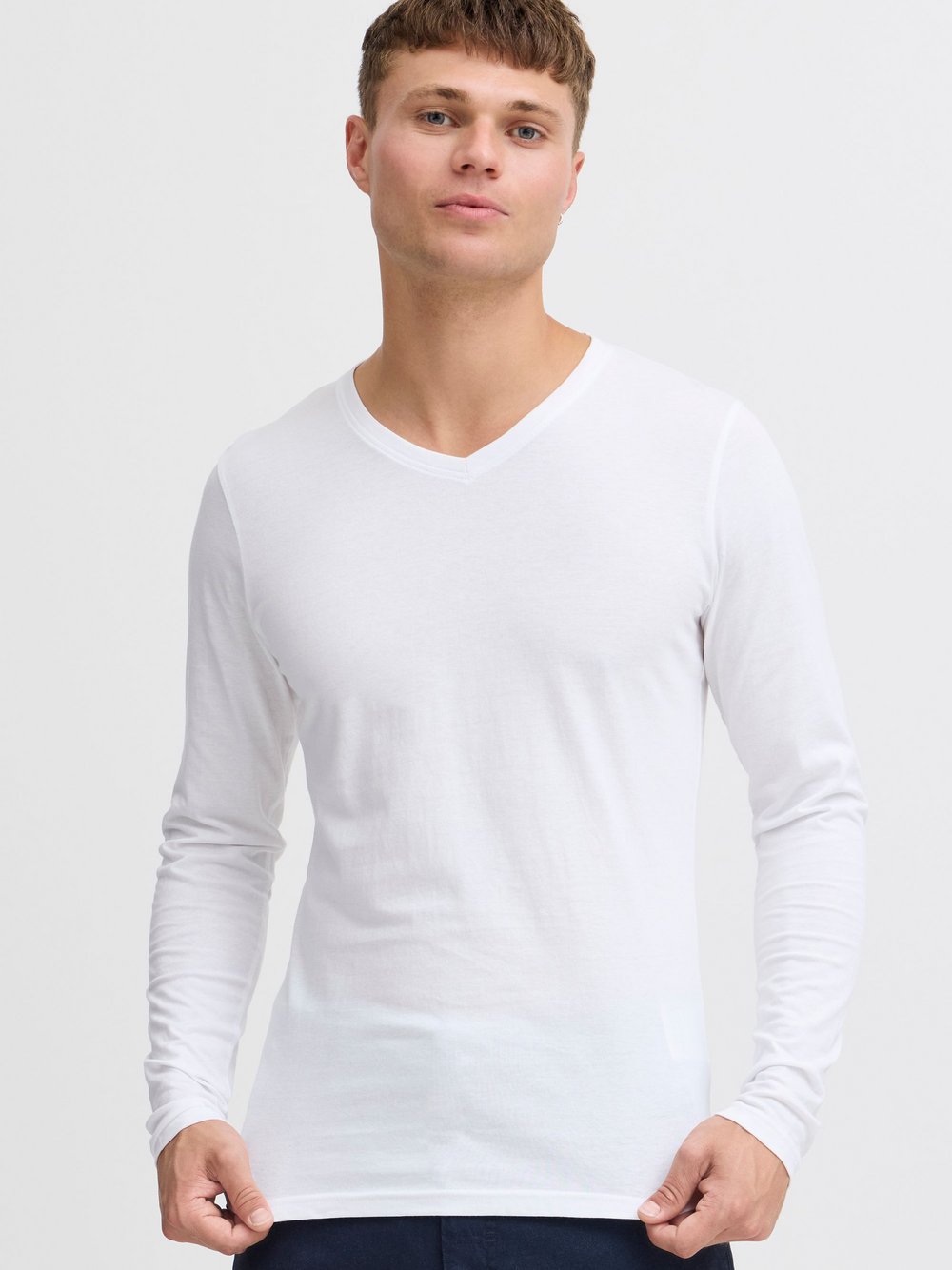 Solid V-Shirt Herren Baumwolle