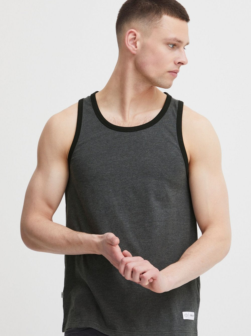 Solid Tanktop Herren Baumwolle bedruckt