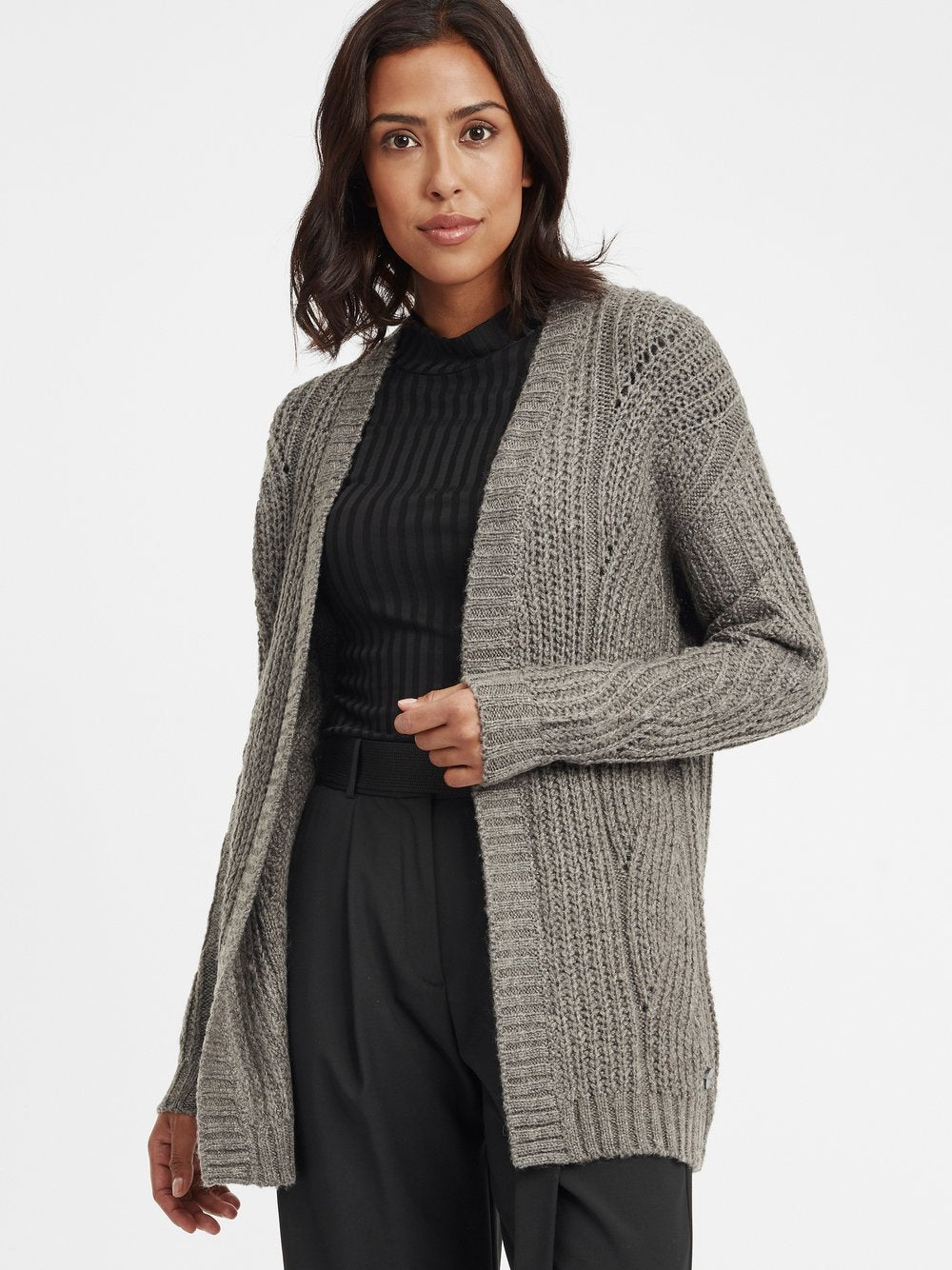 OXMO Strickjacke Damen strukturiert