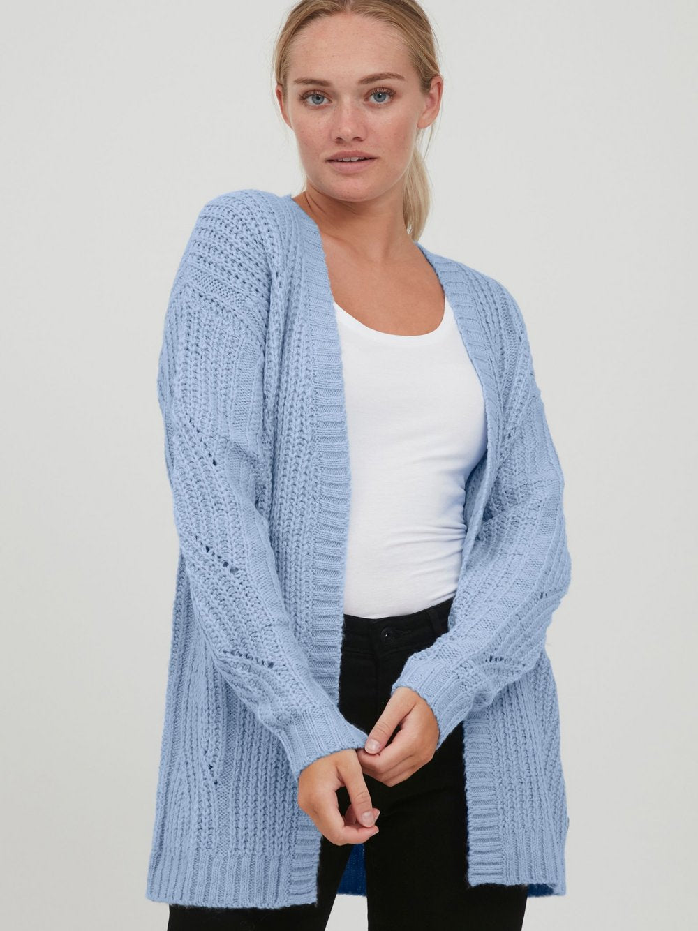OXMO Strickjacke Damen strukturiert