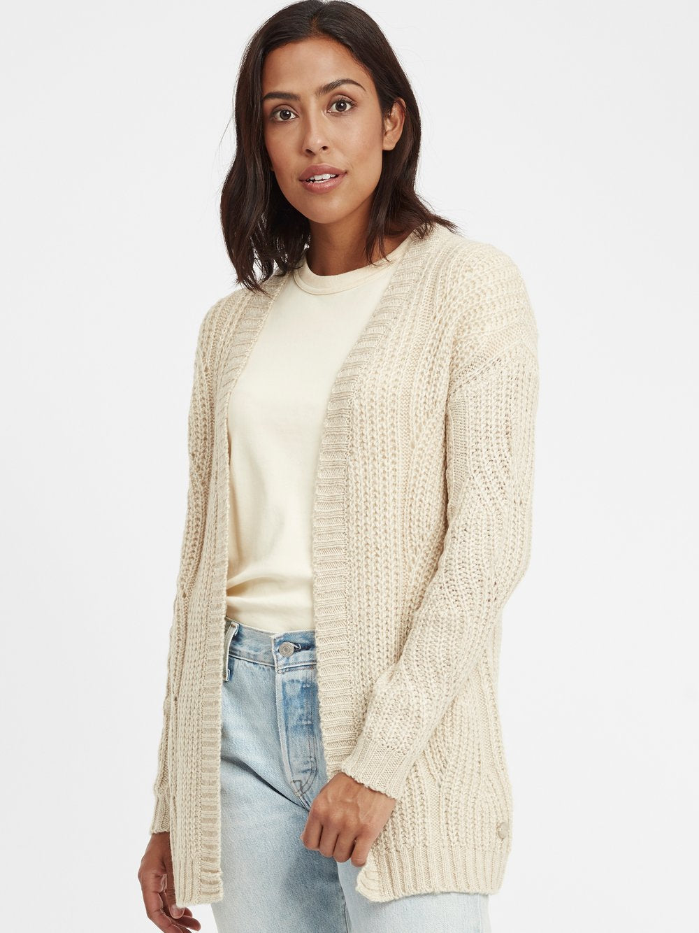 OXMO Strickjacke Damen strukturiert