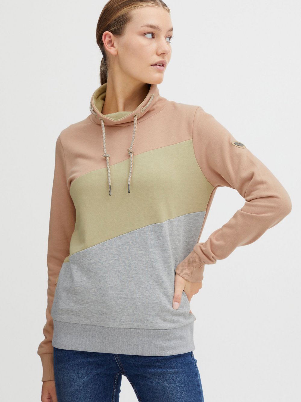 OXMO Sweatshirt Damen Baumwolle gemustert