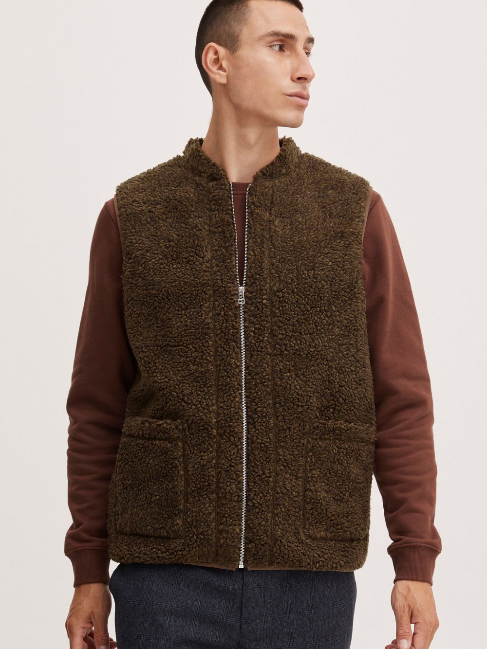 11 Project Fleeceweste Herren gemustert